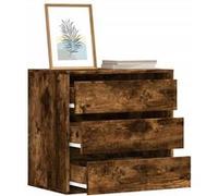 vidaXL Commode d'angle chêne fumé 60x41x58 cm bois d'ingénierie à tiroirs
