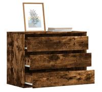 vidaXL Commode d'angle chêne fumé – Bois d'ingénierie 80x41x58 cm – Armoire à tiroirs