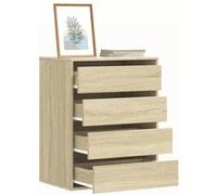 vidaXL Commode d'angle Chêne Sonoma 60x41x76 cm, Bois d'ingénierie, Commode à tiroirs