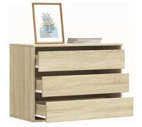vidaXL Commode d'angle chêne sonoma 80x41x58 cm bois d'ingénierie, commode à tiroirs, classeur, armoire à tiroirs, armoire 852854 Marron G