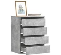 vidaXL Commode d'angle gris béton 60x41x76 cm bois d'ingénierie, commode à tiroirs, classeur, armoire à tiroirs, armoire de 852873 Gris G