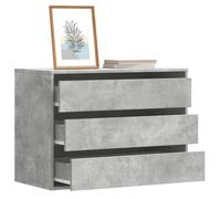 vidaXL Commode d'angle Gris béton 80x41x58 cm Bois d'ingénierie, Commode à tiroirs, classeur, Armoire à tiroirs, Armoire de Rangement, Buffet