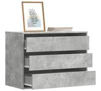 vidaXL Commode d'angle Gris béton 80x41x58 cm Bois d'ingénierie, Commode à tiroirs, classeur, Armoire à tiroirs, Armoire de Rangement, Buffet