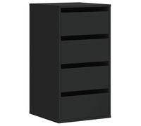 vidaXL Commode d'angle Noir 40x41x76 cm Bois d'ingénierie, Commode à tiroirs, classeur, Armoire à tiroirs, Armoire de Rangement, Buffet