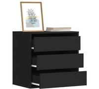 vidaXL Commode d'angle Noir 60x41x58 cm Bois d'ingénierie, Commode à tiroirs, classeur, Armoire à tiroirs, Armoire de Rangement, Buffet