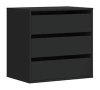 vidaXL Commode d'angle Noir 60x41x58 cm Bois d'ingénierie, Commode à tiroirs, classeur, Armoire à tiroirs, Armoire de Rangement, Buffet