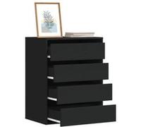 vidaXL Commode d'angle 60×41×76 cm Bois d'ingénierie, commode à tiroirs – Noir