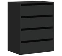 vidaXL Commode d'angle Noir 60x41x76 cm Bois d'ingénierie, Commode à tiroirs, classeur, Armoire à tiroirs, Armoire de Rangement, Buffet
