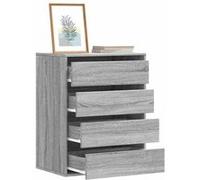 vidaXL Commode d'angle sonoma gris 60x41x76 cm bois d'ingénierie, commode à tiroirs, classeur, armoire à tiroirs, armoire de 852875 Gris G