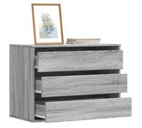 vidaXL Commode d'angle Sonoma Gris 80x41x58 cm Bois d'ingénierie, Commode à tiroirs, classeur, Armoire à tiroirs, Armoire de Rangement, Buffet