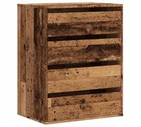 vidaXL Commode d'angle Vieux Bois à tiroirs 60x41x76 cm Bois d'ingénierie Marron