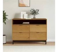 vidaXL Commode FLAM 110x40x80 cm bois de pin massif, commode, classeur, armoire de rangement, armoire, commodes, armoire 357816 Marron G