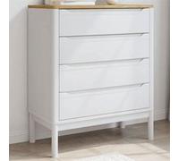 vidaXL Commode FLORO blanc bois de pin massif, commode, armoire de rangement, buffet, commode à tiroirs, classeur, armoire 374009