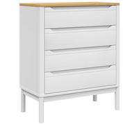 vidaXL Commode Floro Blanc Bois de pin Massif, Commode, Armoire de Rangement, Buffet, Commode à tiroirs, classeur, Armoire de Couloir