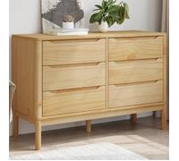 vidaXL Commode Floro Cire Marron Bois de pin Massif, Commode, Armoire de Rangement, Buffet, Commode à tiroirs, classeur, Armoire à tiroirs