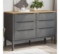 vidaXL Commode FLORO gris bois de pin massif