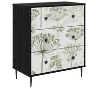 vidaXL Commode Gotha Impression d'arbre Vert 66 x 36,5 x 76 cm, Commode rectangulaire Moderne, Solution de Rangement stylée pour Chambre et Salon, Organisateur en Bois