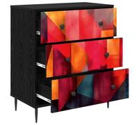 vidaXL Commode HEESCH Impression en blocs de couleur 66 x 36,5 x 76 cm