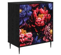 vidaXL Commode Kiel Imprimé de Pivoine Sombre 66 x 36,5 x 76 cm, Commode rectangulaire Moderne, Solution de Rangement stylée pour Chambre et Salon, Organisateur en Bois