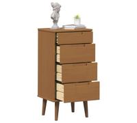 vidaXL Commode MOLDE Caramel 40 x 35 x 82 cm Bois de pin Massif, Chambre, Salon, Solutions de Rangement en pin, Commode, Organisateur Vertical, Style Rustique, Design Moderne