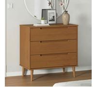 vidaXL Commode MOLDE Caramel 80 x 40 x 80 cm Bois de pin massif