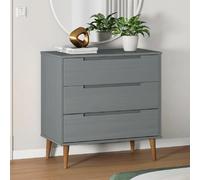 vidaXL Commode MOLDE Gris 80x40x80 cm en bois de pin massif 350506