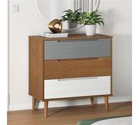 vidaXL Commode MOLDE Marron Bois de pin massif 80x40x80 cm