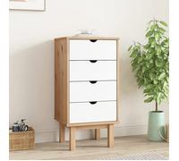 vidaXL Commode OTTA Marron et blanc 46x39,5x90 cm Bois de pin massif 348581