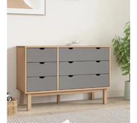vidaXL Commode Otta - Marron et gris