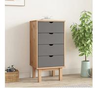 vidaXL Commode OTTA marron et gris 45x39x90 cm bois de pin massif