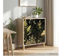vidaXL Commode RHENEN Imprimé Jungle Tropical 66 x 36,5 x 75 cm Sonoma, Commode Moderne, Design rectangulaire pour Le Rangement Chambre & Salon, Bois aggloméré, Essentiels Pratiques pour la Maison