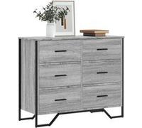 vidaXL Commode sonoma gris 91x35,5x74,5 cm bois d'ingénierie Gris G