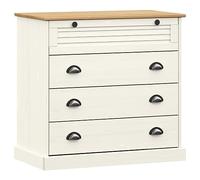 vidaXL Commode à tiroirs Vigo Bois massif de pin 80x40x76 cm Blanc