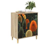 vidaXL Commode ZAANDAM Imprimé forêt 66 x 36,5 x 75 cm Sonoma, Commode Moderne, Design rectangulaire pour Le Rangement Chambre & Salon, Bois aggloméré, Essentiels Pratiques pour la Maison