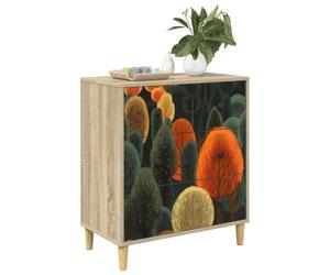 vidaXL Commode ZAANDAM Imprimé forêt 66 x 36,5 x 75 cm Sonoma, Commode Moderne, Design rectangulaire pour Le Rangement Chambre & Salon, Bois aggloméré, Essentiels Pratiques pour la Maison