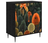 vidaXL Commode ZAANDAM Imprimé forêt 66 x 36,5 x 76 cm Chêne Noir, Commode rectangulaire Moderne, Solution de Rangement stylée pour Chambre et Salon, Organisateur en Bois