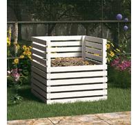 vidaXL Composteur Blanc 80x80x78 cm - Bois de pin