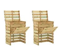 vidaXL Composteur de jardin 80x50x100 cm - 2 pcs - Pin imprégné