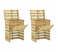 vidaXL Composteur de Jardin à Lattes 2 pcs 80x50x100 cm Pin imprégné