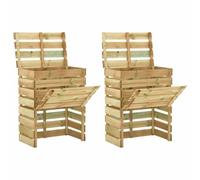 vidaXL Composteur de Jardin à Lattes 2 pcs Vert 110 x 58 x 113 cm