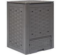 vidaXL Composteur de jardin Marron 60x60x83 cm 300 L plastique rotin