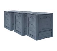 vidaXL Composteurs 3 pcs