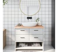 vidaXL Comptoir de salle de bain 100x60x2 cm bois massif non traité