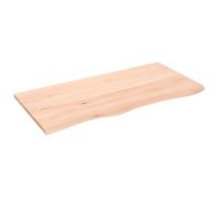 vidaXL Comptoir de Salle de Bain, Dessus d'Armoire avec Bord Vivant, Plan de Travail de Toilette, 100x50x2 cm Bois Massif Non Traité