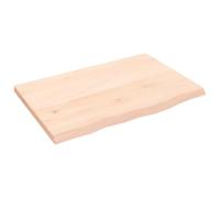 vidaXL Comptoir de Salle de Bain, Dessus d'Armoire avec Bord Vivant, Plan de Travail de Toilette, 60x40x2 cm Bois Massif Non Traité