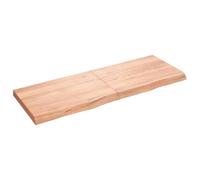 vidaXL Plan de toilette brun clair 140x50x(2-6) cm Bois massif traité