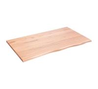 vidaXL Plan de toilette en bois massif traité 100x60x2 cm Brun clair