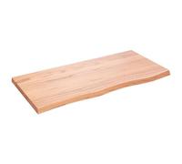 vidaXL Plan de toilette 100x50x(2-4) cm Bois massif traité brun clair