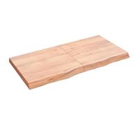 vidaXL Plan de toilette brun clair 120x60x(2-6) cm Bois massif traité