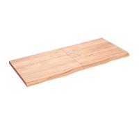 vidaXL Plan de toilette brun clair 140x60x(2-4) cm Bois massif traité
